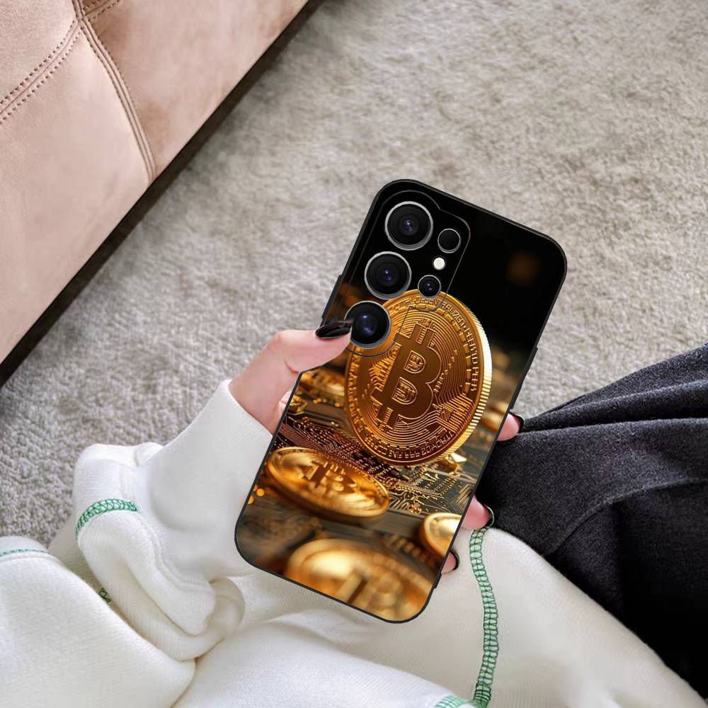 Luxury B-Bitcoin Phone Case For Samsung S 24 Fe 25 Ultra Plus 20 Lite 21 30 22 23 24 22 Ultra 5G Fundas