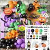 114PCS Halloween Balloon Garland Set Witch/Ghost Pumpkin/Spider Pumpkin Aluminum Film Balloon Halloween Themed Party Decoration