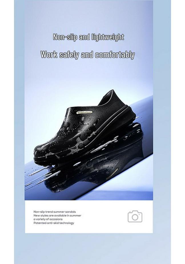Men's Plus Size Waterproof Anti-Slip Chef Shoes - Safety, Oil Resistant, Anti-Odor Work Shoes for Restaurant Staff