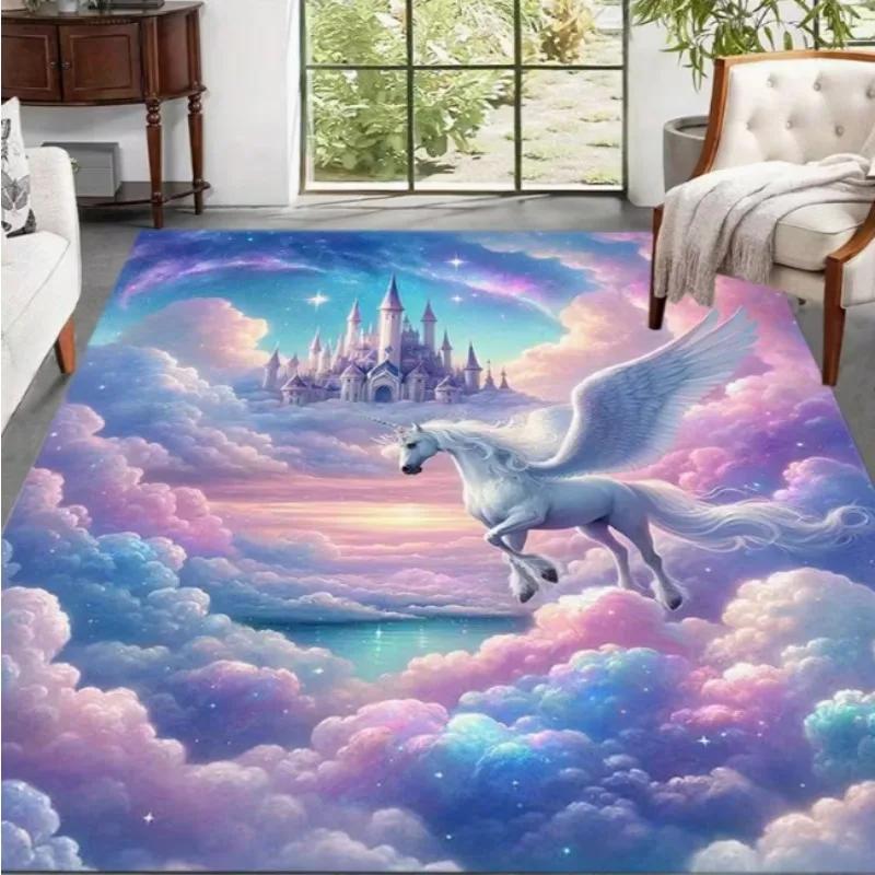 Rainbow Cartoon Horse Carpet Is Perfect for Spring and Summer Decoration Living Rooms Bedrooms Rooms Kitchens Bedroom Home Decor