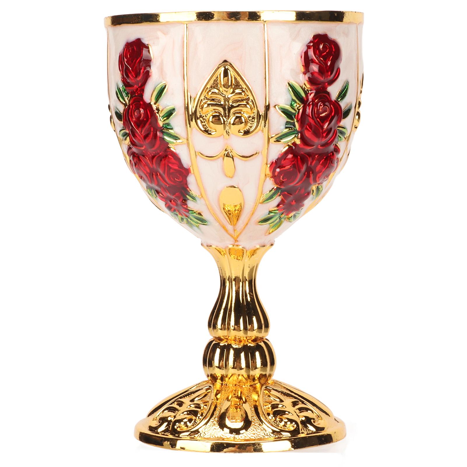 

Золотая чаша высотой 4 дюйма из цинкового сплава, ретро, с тисненым цветочным узором, элегантная чаша для вечеринки, банкета, бара L