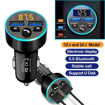 Trasmettitore FM Bluetooth 5.0 per Auto Display Digitale Doppia USB Caricatore Rapido Multifunzionale Lettore MP3 Chiamata Vivavoce Wireless Accessori Auto