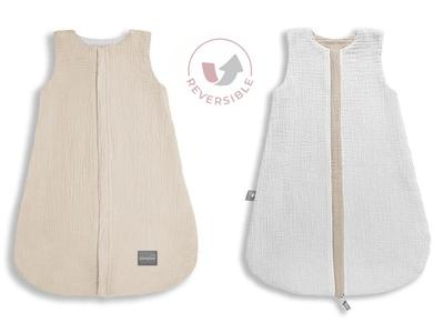 Double-Sided Muslin Sleeping Bag Xxs (0-4 Months) Sand