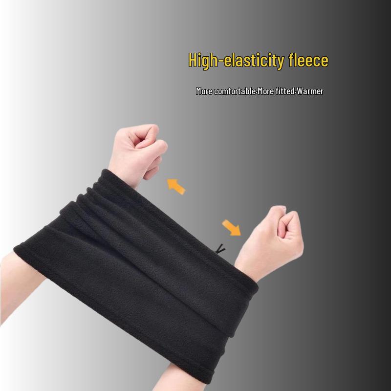 Autumn/Winter Windproof Fleece Neck Gaiter: Warm Thickened Face Mask for Cycling, Skiing, and Outdoor Cold Protection.