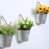 Wall Hanging Flower Bucket Home Flowerpot Garden Half Circle Design Decorative Accessories Iron Art Photography Props Decorations