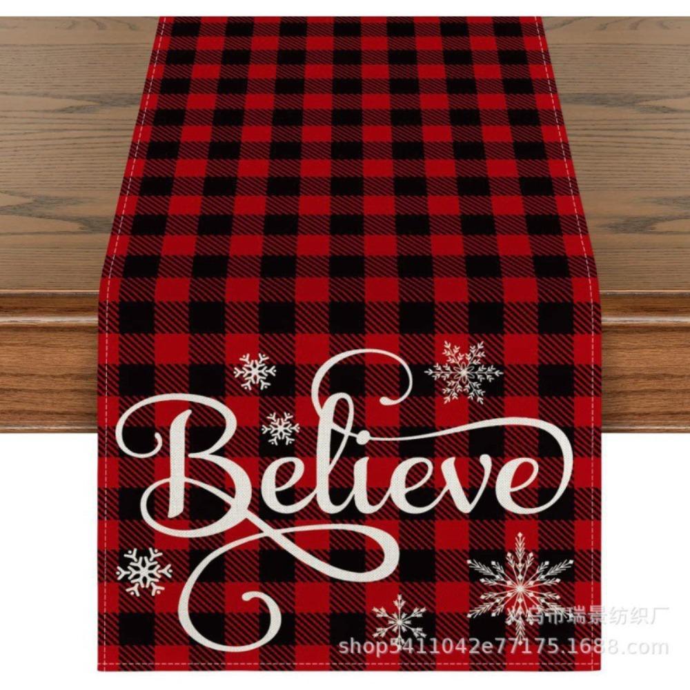 Festlicher Tischläufer Weihnachtsdekoration Bedruckter Leinen Tischset Kleine Esstischdecke