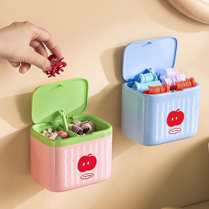 Sollevamento Automatico Montato a Parete Cotton Fioc, Struccante, Dischetto di Cotone, Fermaglio per Capelli, Elastico per Capelli, Elastico per Capelli, Copricapo, Scatola Portaoggetti da Bagno