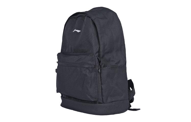 Li Ning Sports Life Collection Polyester Backpack Regular Unisex Pure Black ABSQ564-1
