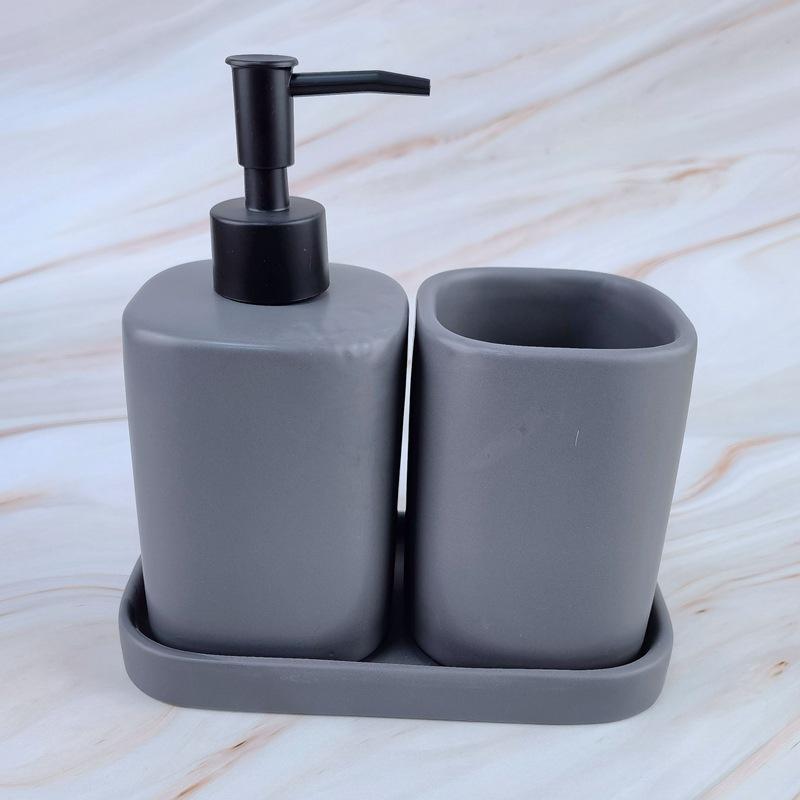 Creative Ceramic Bathroom Set European Matte Bathroom Finishing Accessories Ornament Hotel Bathroom Toiletries Kit