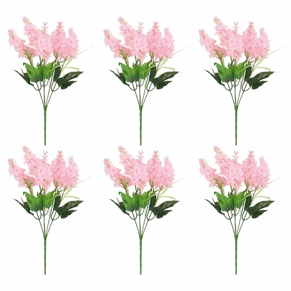 6 Artificial Flowers 35cm Deep Purple/light Purple/yellow/white/pink Artificial Lavender Hyacinth Flowers For Home Garden Decor