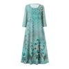 Dress For Women Spring Boho Casual Fashion 3/4 Sleeve Dress For Holiday Large Size
