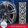 2026 Hot For VOLKSWAGEN VW 4Pcs 56mm Aluminum Emblem Car Wheel Center Hub Caps Sticker For VW GTI Polo Golf Passat Tiguan Arteon