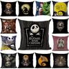 Nightmare Before Christmas Baumwolle Leinen Wurfkissenbezug Sofakissenbezug Heimdeko
