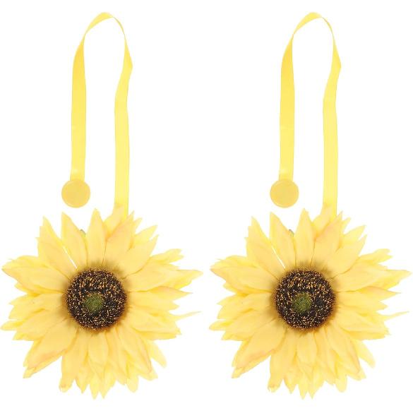 Bedroom Curtain Tiebacks Sunflower Curtain Tiebacks Rope Tie Back Yellow Flower Curtain Holdbacks Ropes Tie Backs for Summer Window Sheer Drapes