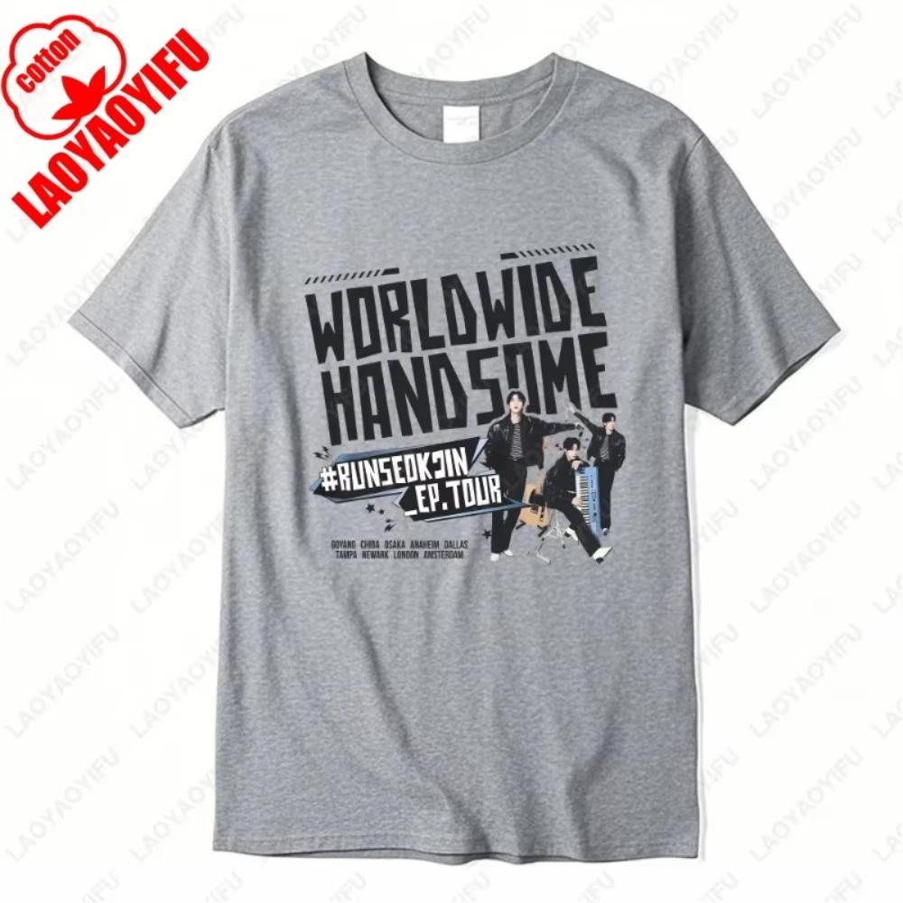 Jin Koncertní Tričko 2025 RunSeokJin Ep Tour Worldwide Handsome Mikina BTS Tour Trička Army Oblečení Muži Ženy KPOP Fanoušek Dárek Topy