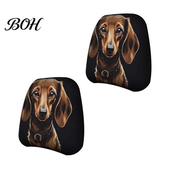 Protective Auto Headrest Protectors Halloween Car Cover, Scary Pattern Print Stretchable Universal Fit Interior Decor Protector, Breathable Polyester
