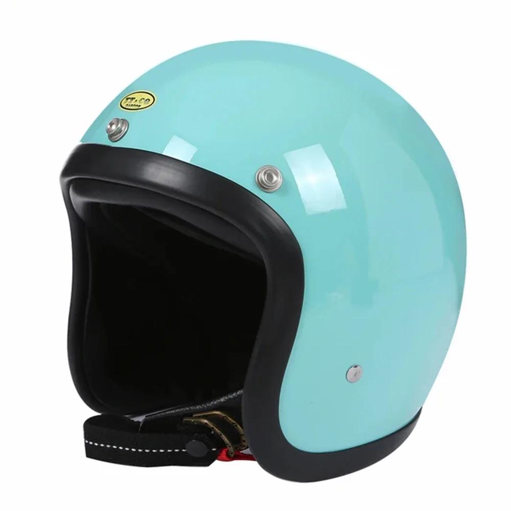 Retro Motorcycle Helmet Open Face ECE DOT Approved Moped 3/4 Vintage Low Profile Japanese Style Half Helmet Men Women Casco Moto