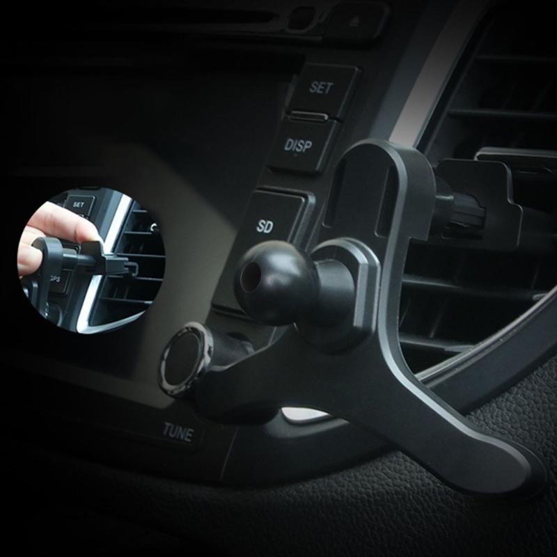 Easy To Installation Car Air Outlet Hook Clip Mobile Phones Clamp with Strong Stability & 15mm Ballhead Joint Mechanism