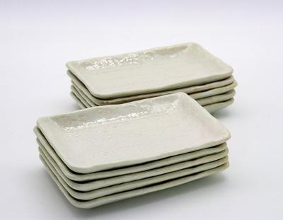 Mino Ware Cafe Ariso Small Set of 10 H2 X X Japanese-style Series, Design, Plates, White, (size W10.8 D17cm)