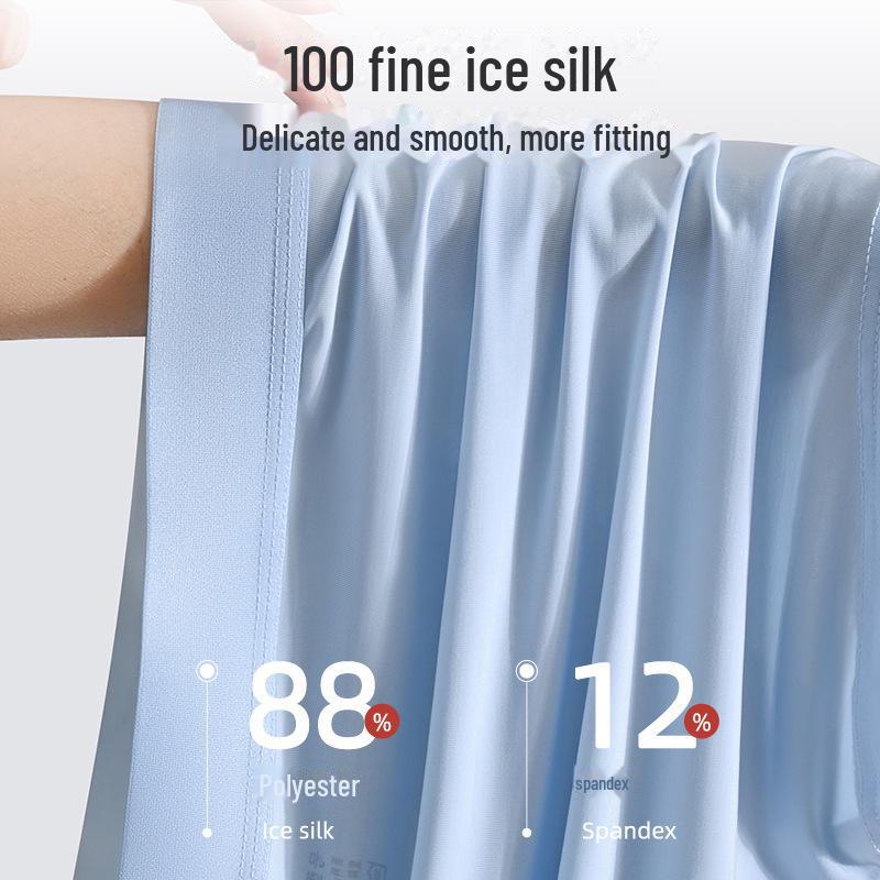 Pánské letní boxerky z ledového hedvábí: Prodyšný, Antibakteriální, Vysoká elasticita pro všechny věkové kategorie