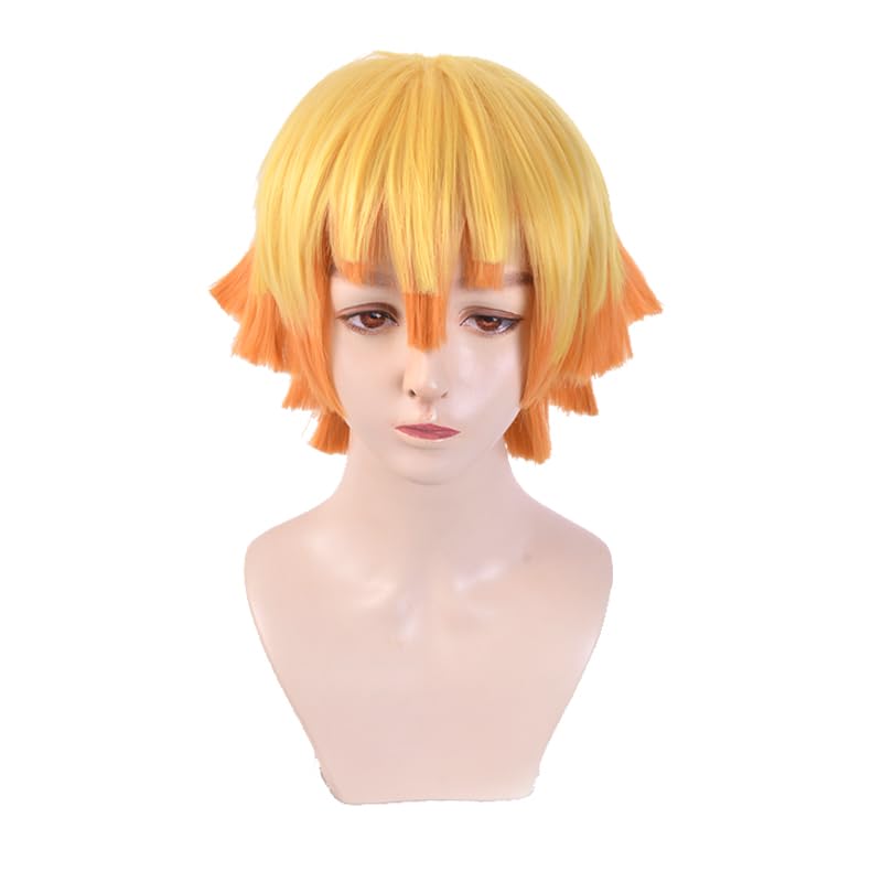 

SUNXXCOS Demon Slayer Cosplay Wig, Kochou Shinobu, for Halloween Costume Parties, Cultural Festivals, Christmas, and More (Agatsuma Zenitsu)