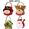 1-10PCS Christmas Felt Candy Bags Cartoon Apple Pouch Santa Sack Kids Gift Packaging Bag Xmas Tree Holiday Decoration