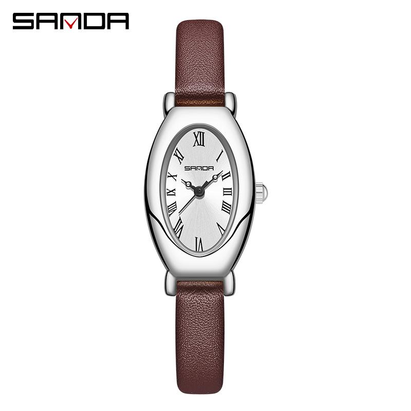 Fashin Sanda top brand 1123 elegant design Roman numerals square dial waterproof quartz movement business women's analog watch
