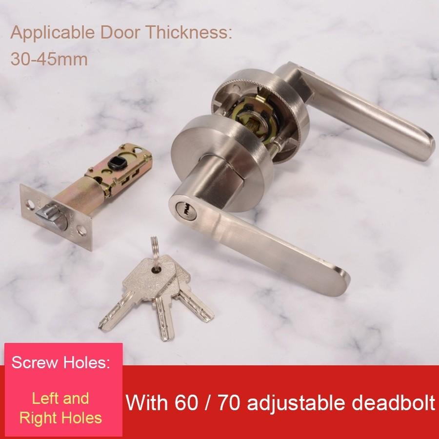 Handle Door Lock Set Room Door Adjustable Solid-state Lock Bedroom Door Lock Tubular Lever Lock Aluminum Alloy Door Lock