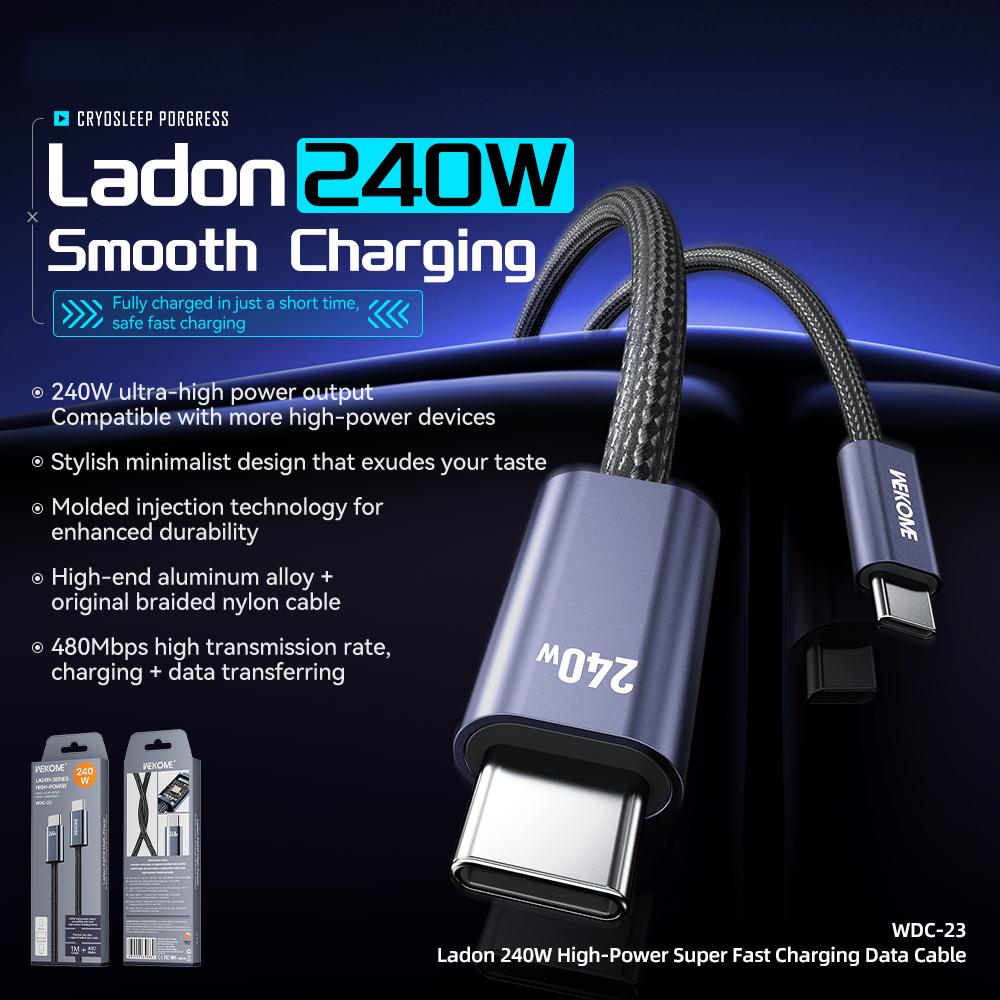 

WEKOME WDC-23 Type-C to Type-C Cable 240W Fast Charging Line 480Mbps Data Transfer Cord A