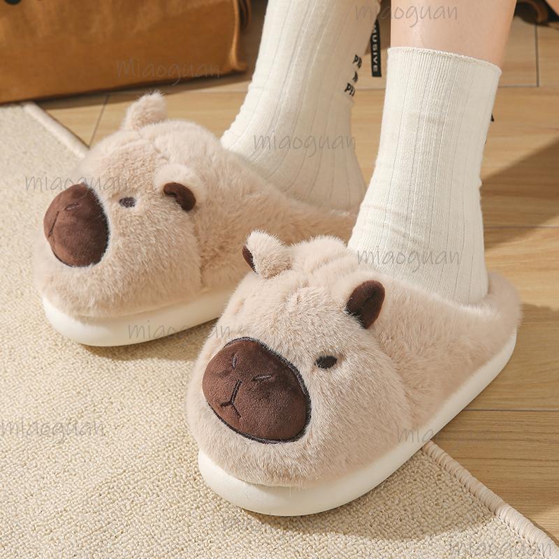 Fluffy Slippers Women Home Autumn Winter Casual Cartoon Design Shoes Girls Indoor Plush Slides Kawaii Flat Footwear