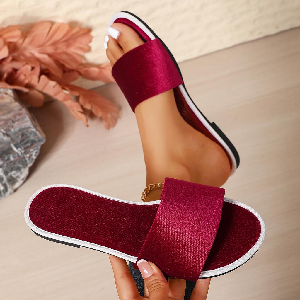 Fashion Women Summer Slippers Peep Toe Solid Flat Ladies Slides Beach Shoes Zapatos Mujer Comfortable Fashion Female Black Footwear