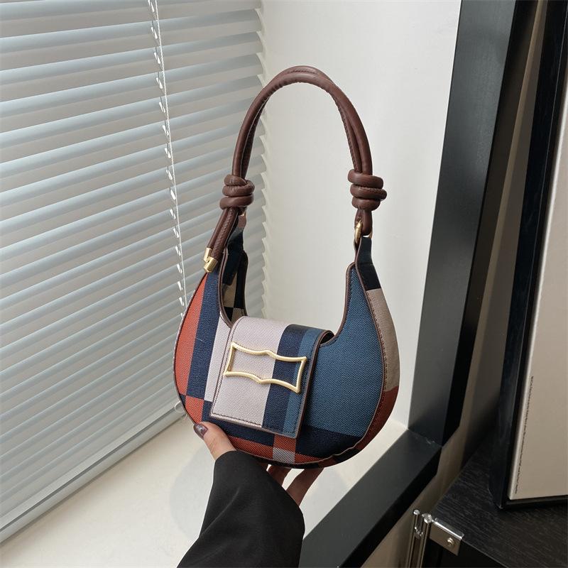 Moda Lato Nowa Moda Damska Moda Półksiężyc Prosty Wzór Tekstury Torba na Ramię Pod Pachę