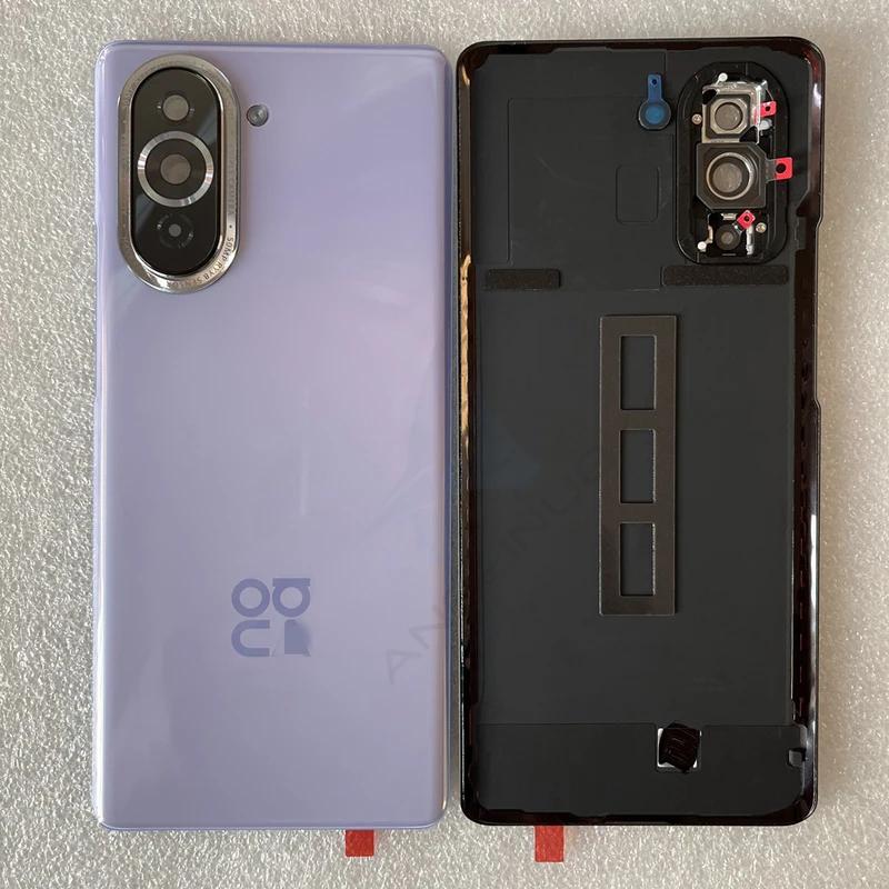 

Задняя крышка из закаленного стекла для Nova 10, запасные части для HW Nova 10, задняя крышка батарейного отсека + рамка камеры фиолетовый