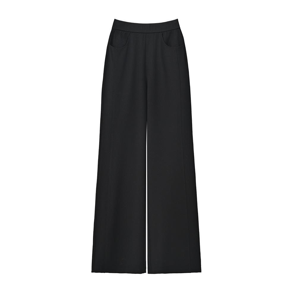

ABOUTSEA Women s High-Waisted Black Flare Pants - Spring Slimming Casual Versatile Trousers XL чёрный