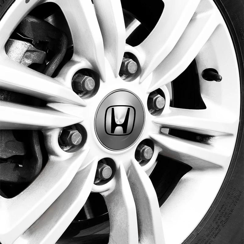2025 Voiture Nouvelle Honda 4pcs Cache-moyeu de Roue de Voiture Cache-moyeu Central Cache-moyeu de Jante Cache Anti-poussière Pour Honda Civic Fit City Cry Accord CB500 Cb650r
