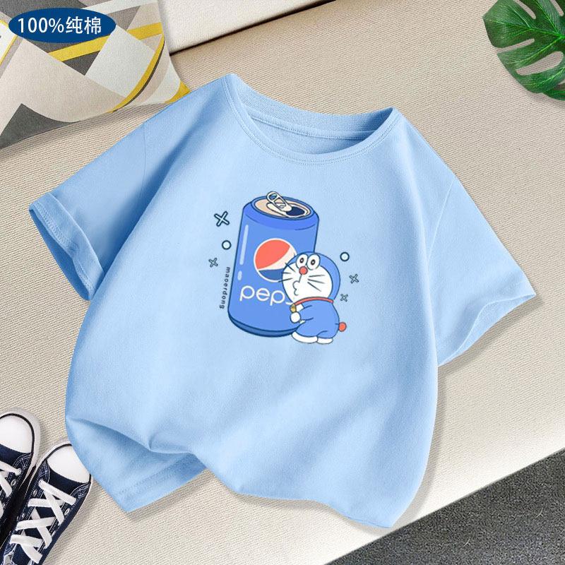 2026 Summer New Style Childrens ShortSleeved Pure Cotton TShirt with Soft Cartoon Patterns Cute Cartoon Boys and Girls Tops