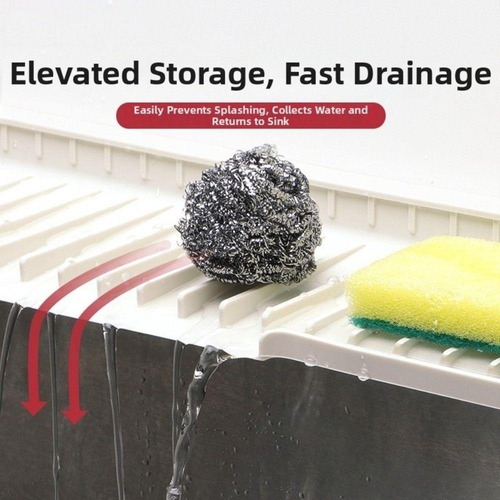 Narrow Edge Kitchen Sink Protector Silicone Drain Pad Cover New Sink Splash Guard  Countertop Use