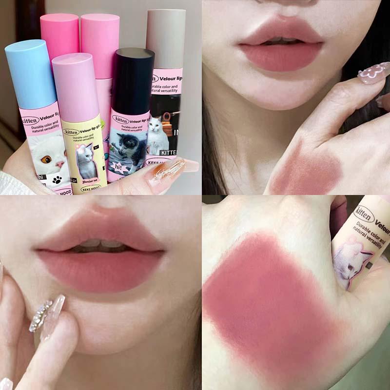 Kekemood Kate Land Meow Meow Matte Velvet Lip Cream - Non-Fading, Non-Stick Cup Lip Glaze