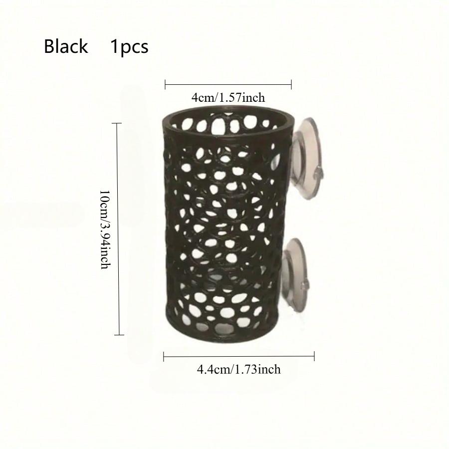 

Aquarium Fish Hideout Black Hollow Tube with Suction Cup for Betta and Small Fish Tank Decoration Safe Shelter S