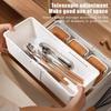 Home Pull-out Storage Box Drawer Telescopic Organizing Box Cosmetics Plastic Bedroom Study Partition Telescopic Box1PC