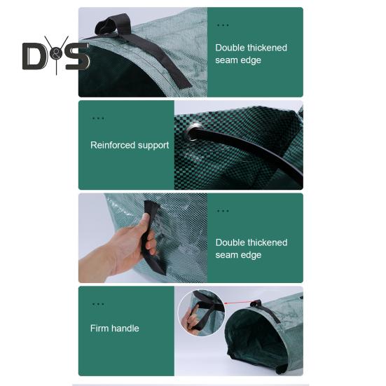 Gartenabfallsack, wiederverwendbarer Laub- und Unkrautsammelsack mit verstärkten Griffen, Gartenrasen-Müllsack zum Einfüllen von Laub und Müll