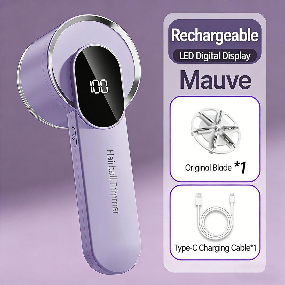 Upgraded Smart Digital Display Fabric Shaver, High-Power Sweater Defuzzer, Portable Rechargeable Lint Remover for Travel фиолетовый