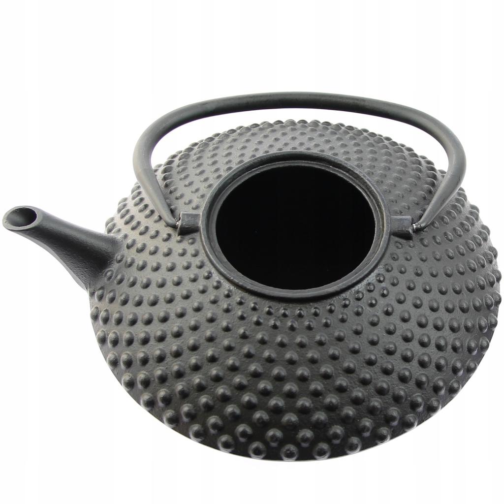 Cast Iron Kettle 1.25L Black Infuser With Strainer For Tea And Herbs