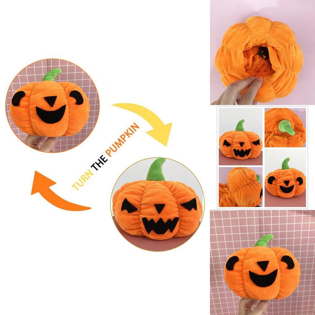 Innovative Halloween Gift Cartoon Pumpkin Flip Doll Soft Pp Cotton Filling