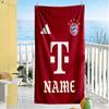 Bayern Munich Crest Art Customizable Name Beach Towel Super Soft & Absorbent Perfect for Traveling Yoga Camping and Swimming