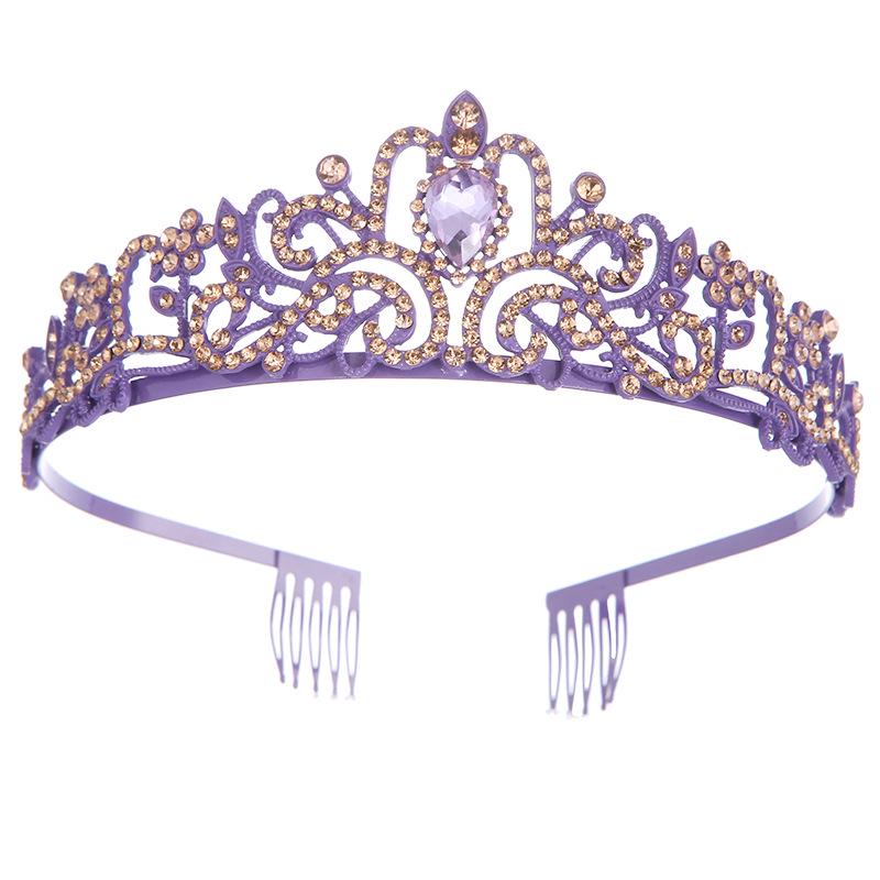 European & American Fashion Alloy Crystal Black Crown Headband for Brides & Halloween Parties