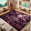 Dinosaur Theme Soft Crystal Velvet Rug Custom Name & Text Print Non Slip Floor Rug for Bedroom Living Room