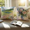 Flower Vase Pillow Case Sofa and Living Room Decorative Cushion Covers Dust-proof and Mite-proof Invisible Zipper