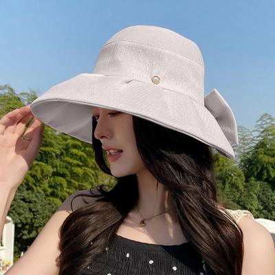 Summer Outdoor Vacation Shade Versatile Bow Bucket Hat