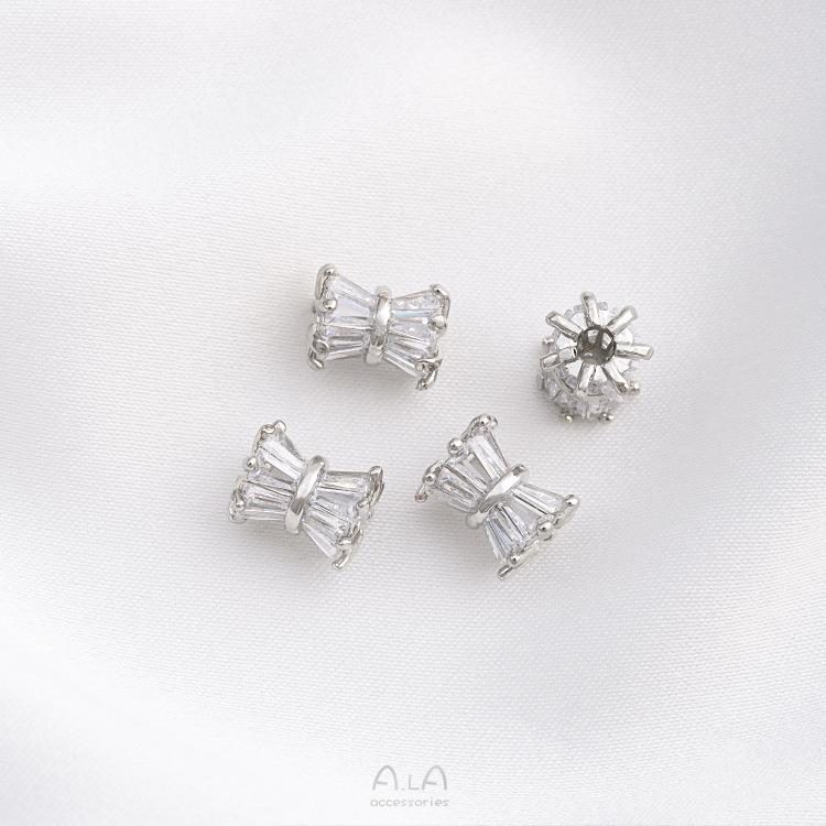 14K Gold-Plated Zircon Spacer Beads for DIY Jewelry